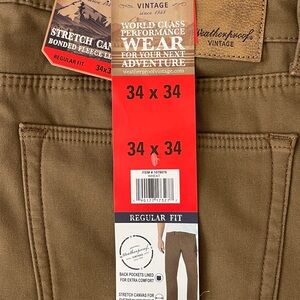 Weatherproof Vintage Khaki Fleece-Lined Pants